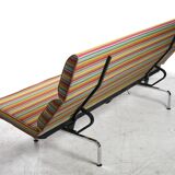 Compact sofa Eames Vitra Alexander Girard Miller stripe fabric