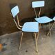 Suite of 3 vintage chairs in formica 1960