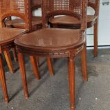 Set of six louis xvi style caned chairs
