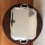 Silver metal serving tray