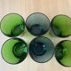 6 verres Vereco verts et bleus Vintage