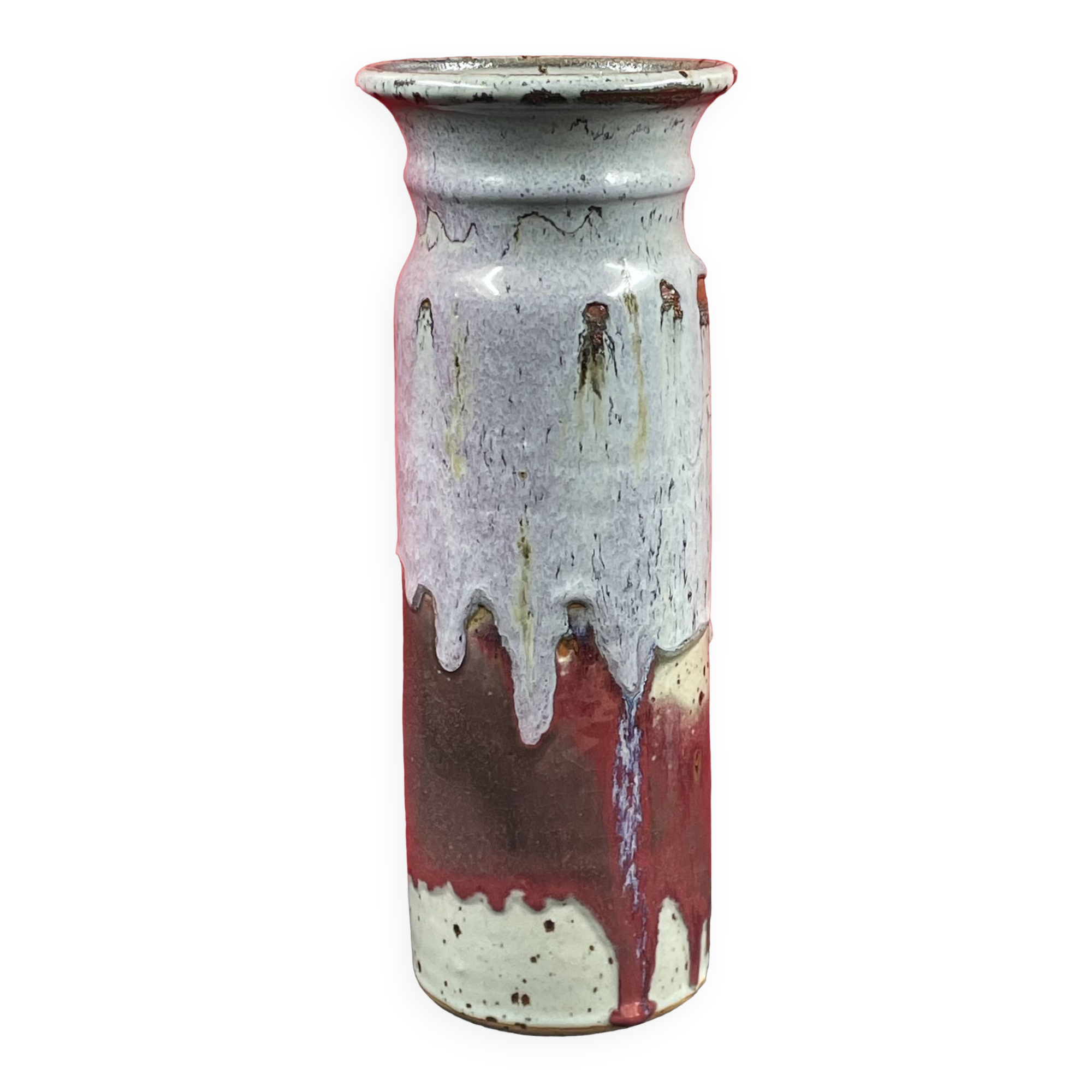 superb flared roller vase signed Les Salicornes Van Duser Lesburgueres 34 cm