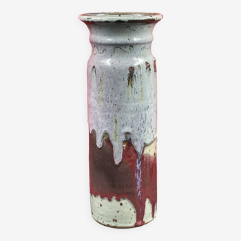 superbe vase rouleau évasé signé Les Salicornes  Van Duser Lesburgueres 34 cm