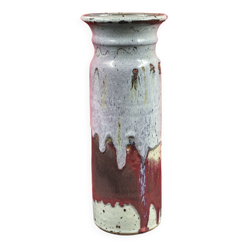 superbe vase rouleau évasé signé Les Salicornes  Van Duser Lesburgueres 34 cm