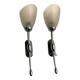 Chrome Satinated Glass Sconces Set of 2 1970’s