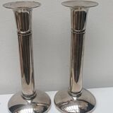 Pair of silver-plated candlesticks
