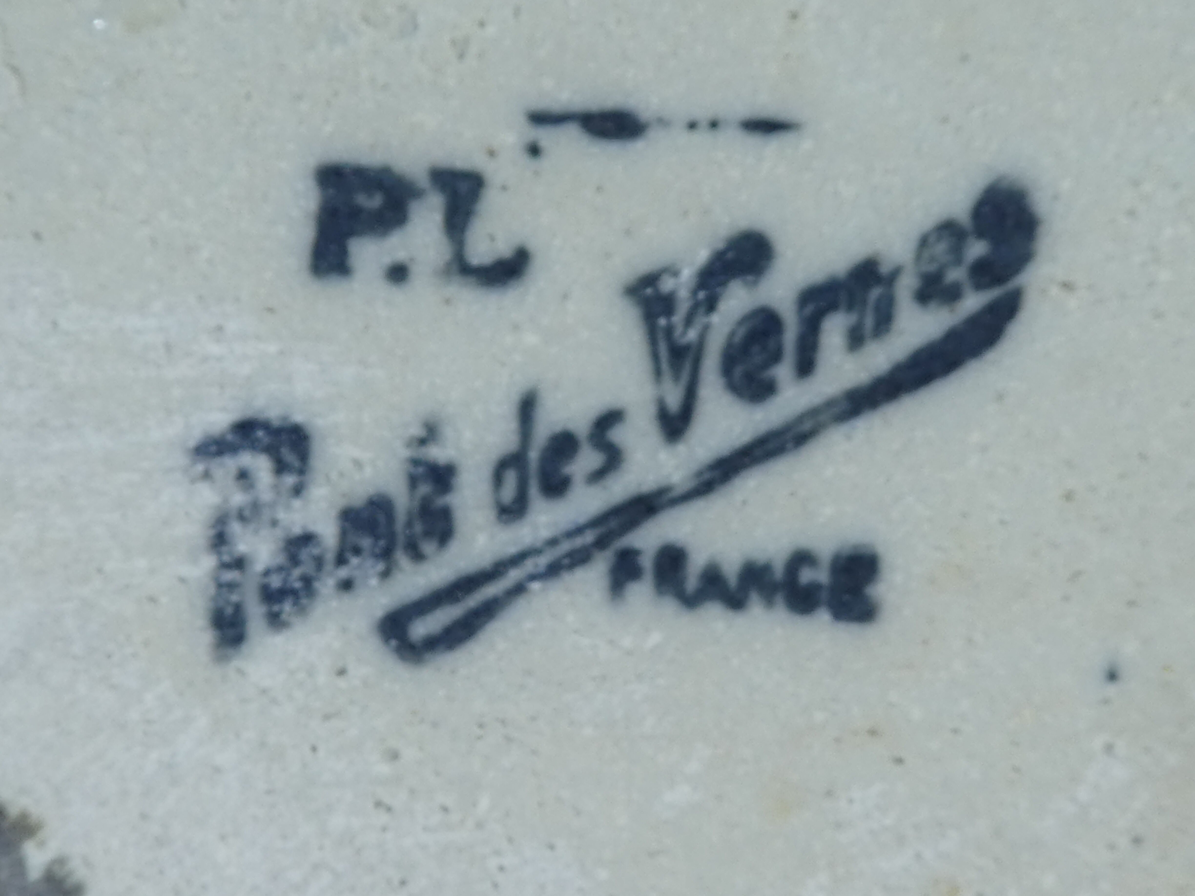 Vase in gres stamped p.l pont des vernes france