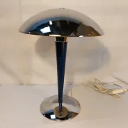 Vintage blue and chrome ocean liner lamp, double lighting, Collins 70s style.
