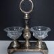 Salt shaker in silver metal and Baccarat crystal