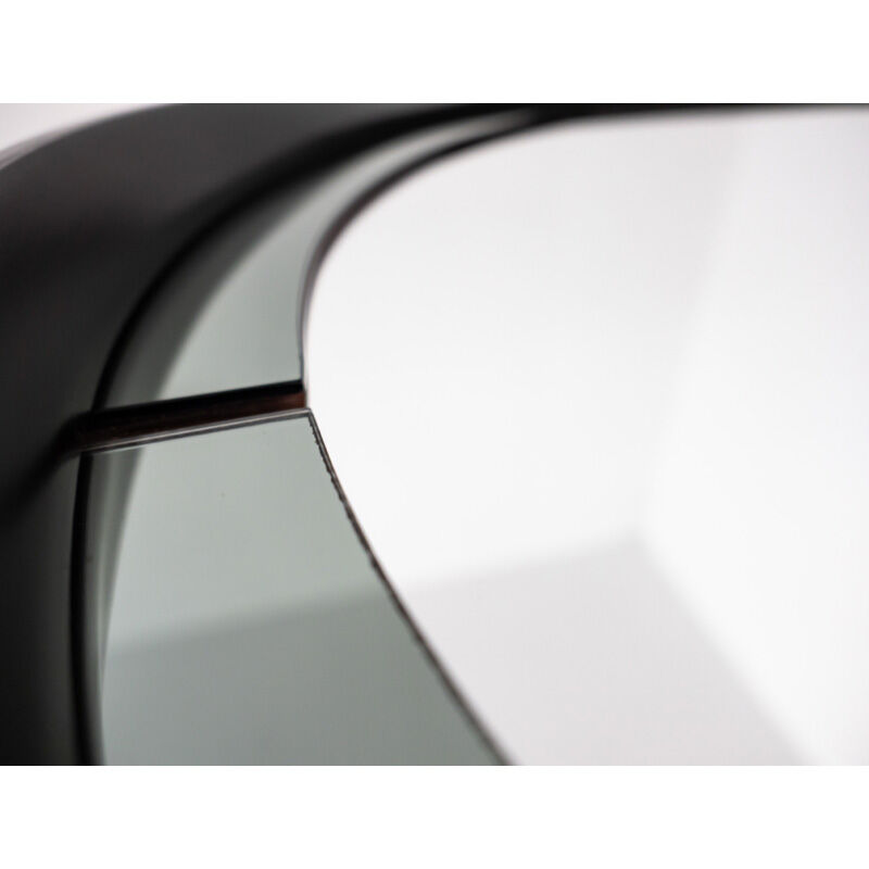 Round smoked glass wall mirror, Italy 1970s