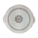 Round dish with white and gold handles made in France Digoin Sarreguemines