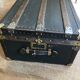 Old wooden brass leather trunk