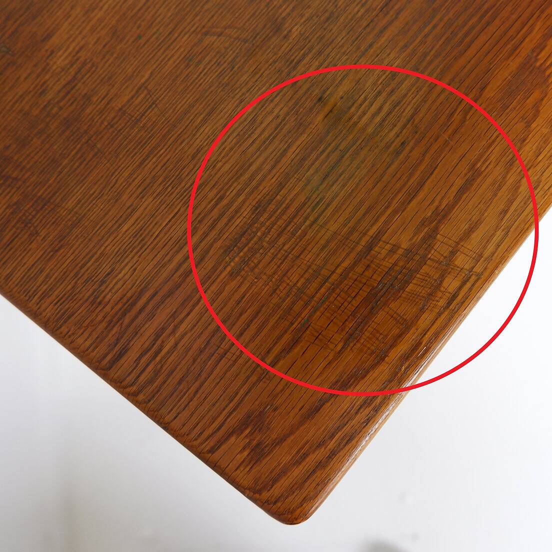 Vintage solid wood side table on casters