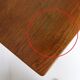 Vintage solid wood side table on casters