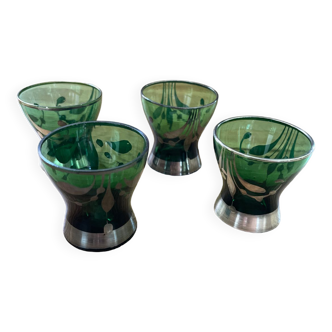 Lot de 4 verres à liqueur Art Deco