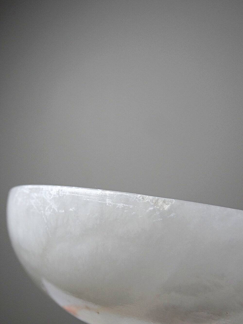 Coupe ou vide-poche vintage en albâtre blanc, Italie années 60-70