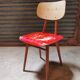 Red wooden chair ton 1960
