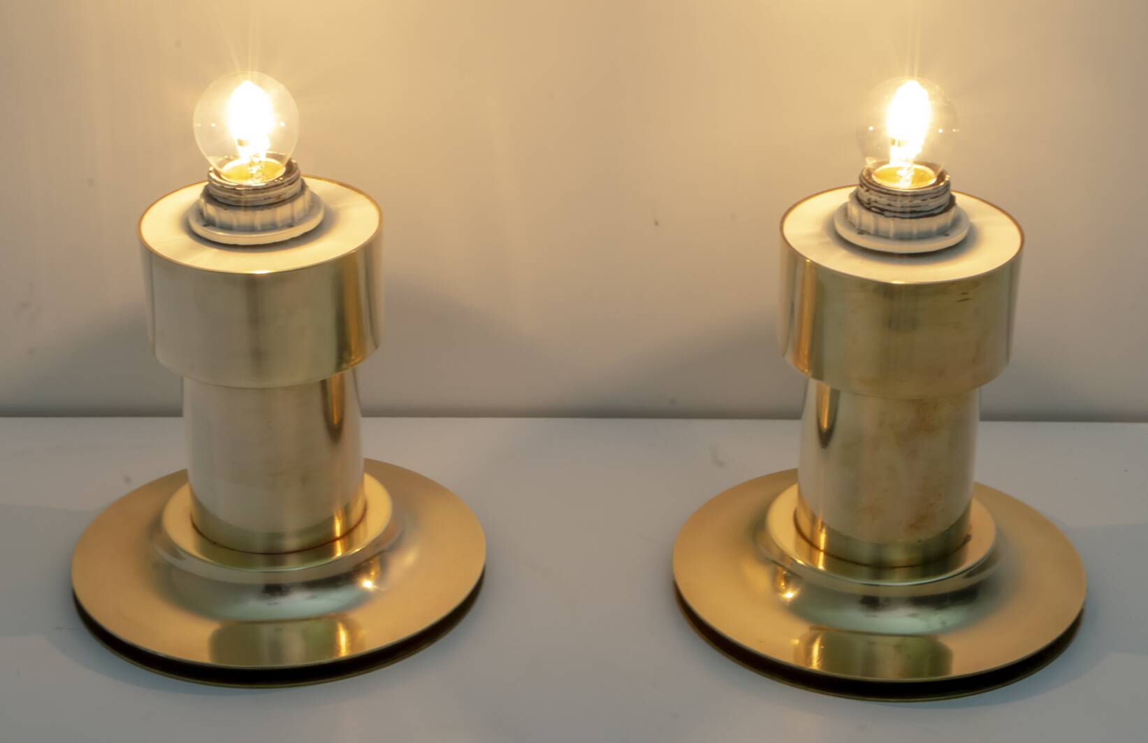 Pair of Mid-Century Modern Italian Brass Table Lamps, 1960s