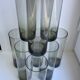 Set of 9 very large glasses in smoked glass 70s