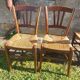 Pair of antique rush-seated chairs