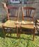 Pair of antique rush-seated chairs