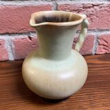 Carstens Tönnieshof Jug Model 422 with Twisted Handle, Tea Green and Brown West German Art Pottery