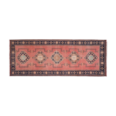 Vintage Turkish Overdyed Oushak Runner Rug 1970s 139x361cm
