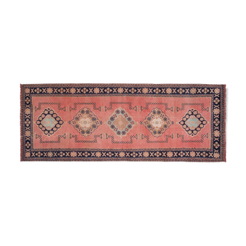 Vintage Turkish Overdyed Oushak Runner Rug 1970s 139x361cm