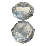 Pair of vintage crystal ashtrays from Val St Lambert