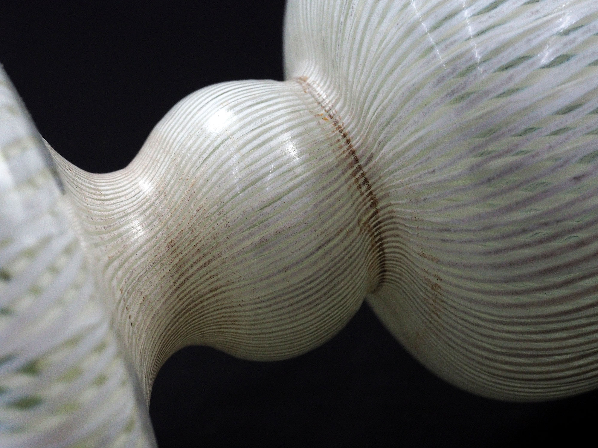 Vase Art Deco Murano Double Latticino Glass-1930s