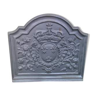 Plaque de cheminée en fonte dessin couronne jamais posée Fonderie d'art Stern