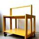 Rolling table / italian folding dessert by Ciatti in yellow laqué wood around 1970