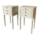 Paire de chevets style Louis XVI en bois laqué blanc