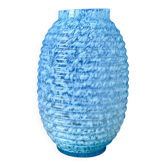 Vase vintage art déco, en verre de Clichy bleu
