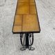 Vintage wrought iron console side table magazine rack