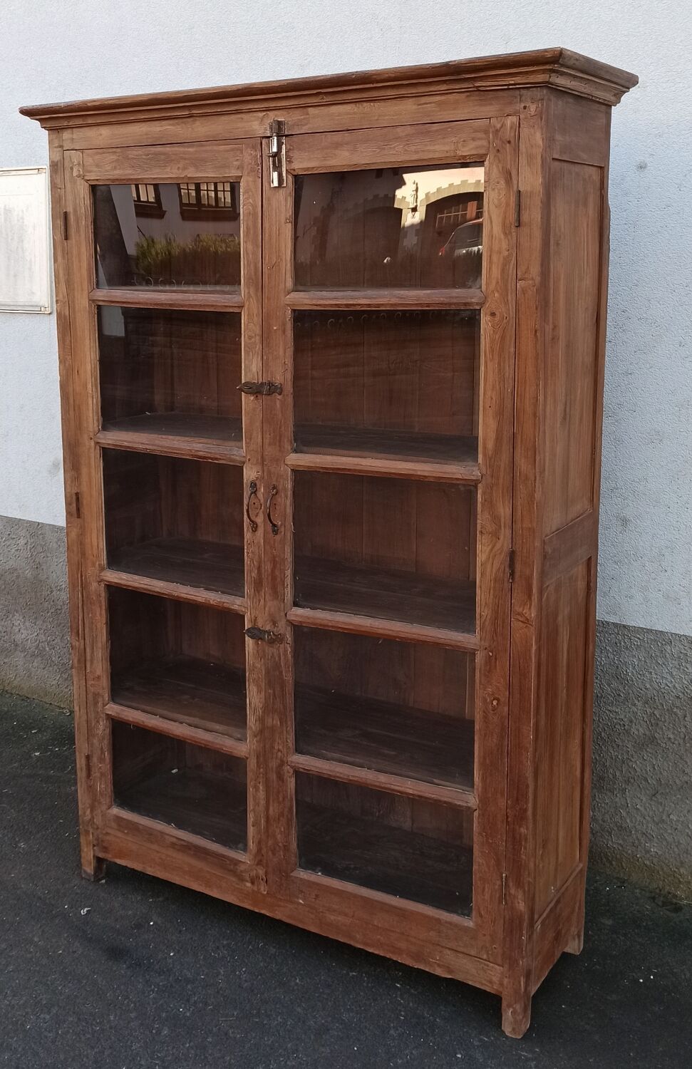 Old wooden glass cabinet