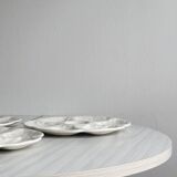 4 GIEN white barbotine shell plates