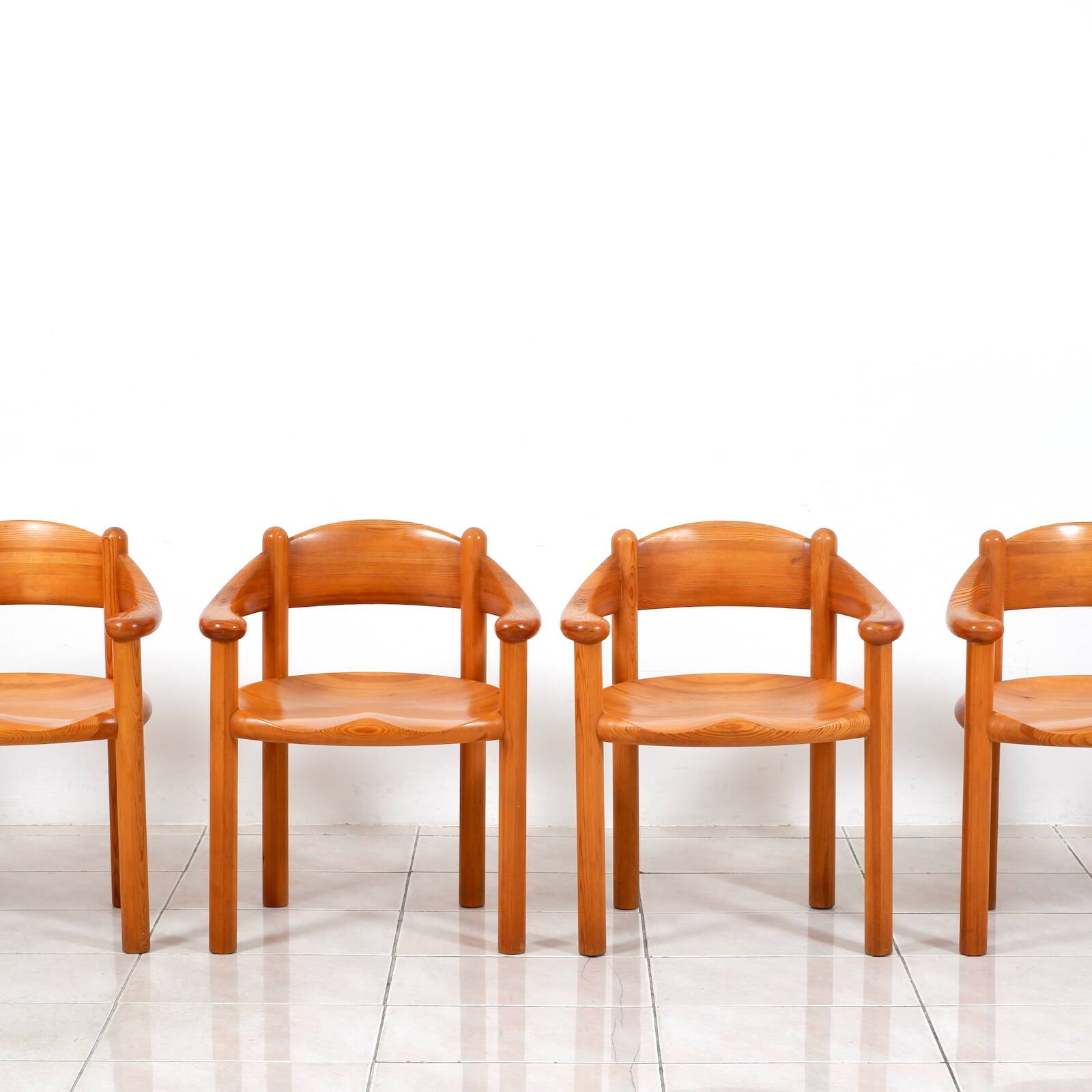 Set of 6 solid pinewood armchairs by Rainer Daumiller for Hirtshals Sawmill