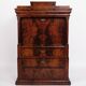Secretary - Hand polished mahogany - Flame structure - 4 drawers - Year 1840s