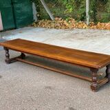 Vintage 19th-century farmhouse bench in solid wood, 250cm