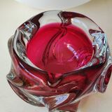 Empty pocket/Ashtray in blown Art glass, Murano. Ruby red, 1960