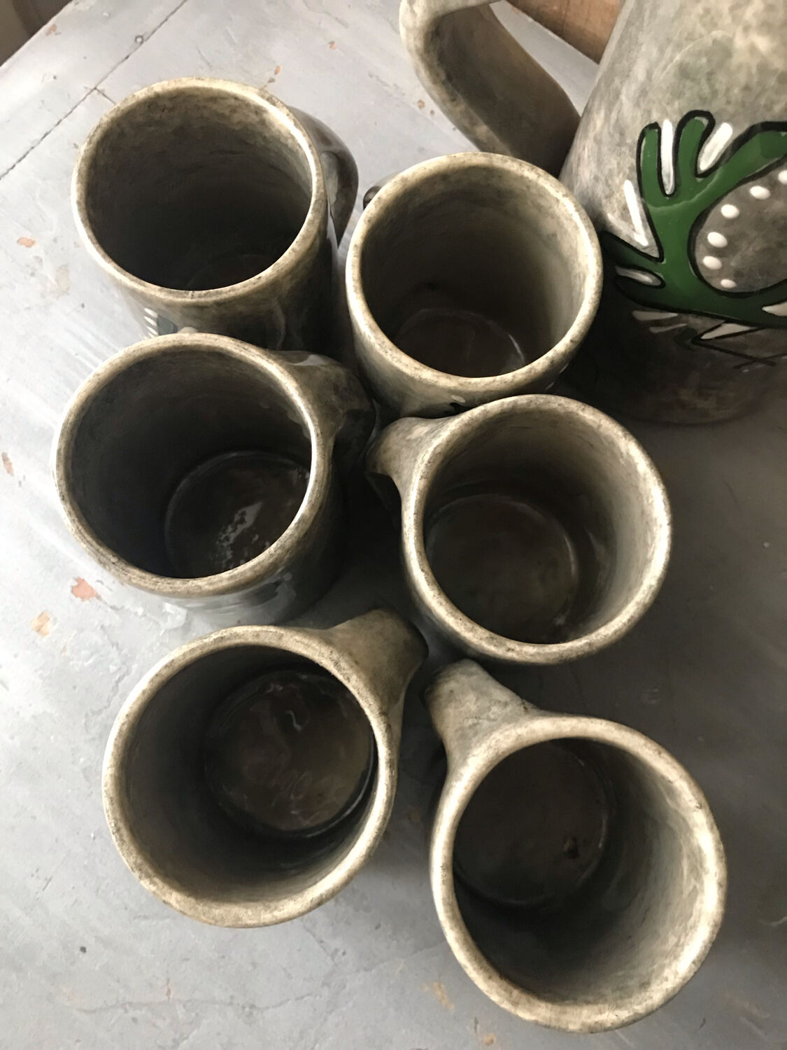 Jacques Thiveaud carafe and mugs