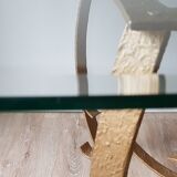 Gold iron and glass coffee table