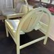 Pair of Argos armchairs by Baumann in green and silver leather.