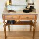 Console or dressing table in solid oak.