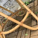 Pair of rattan tripod coffee tables 1950