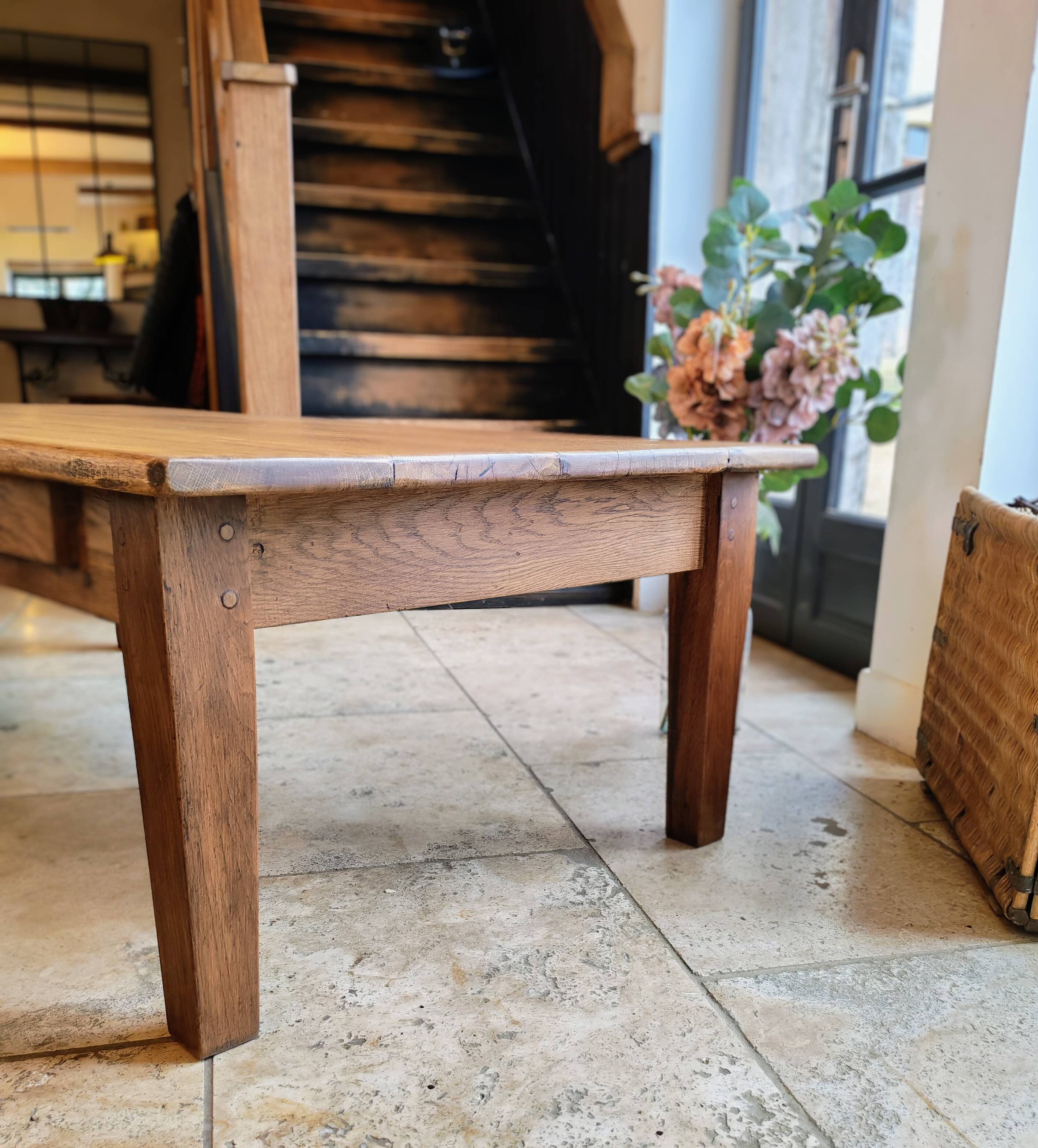 Solid oak coffee table