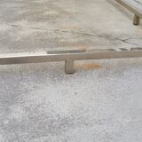 Rectangular coffee table in brass and chromed metal 1970 design