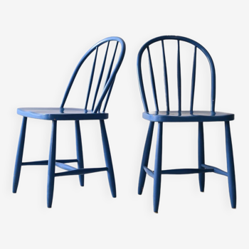 Paire de chaises vintage bleues