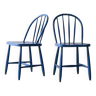 Paire de chaises vintage bleues